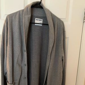 Gray cardigan sweater